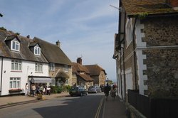 Beer High Street and Pub on the High Street in Beer Wallpaper