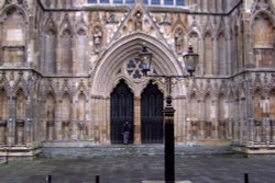 Majestic front entrance of York Minster Wallpaper