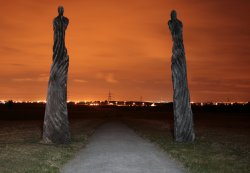 Tree Sculptures at Jeskyns Park at Night