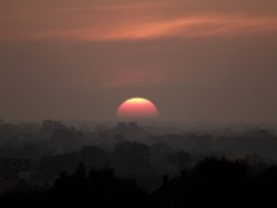 Sunset over Steeple Claydon, Bucks Wallpaper