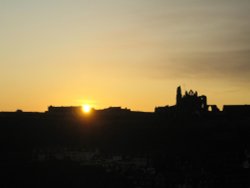 Sun Rise over Whitby Abbey. Wallpaper