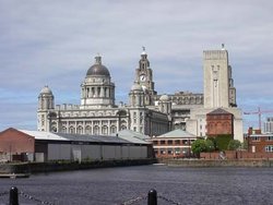 The Liver Building viewed from Albert Dock Wallpaper