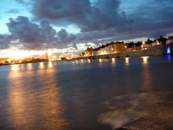 Town wall and docks Wallpaper