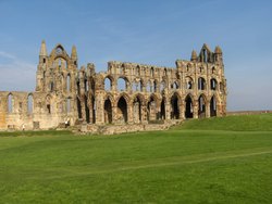 Whitby Abbey on a sunny Saturday Wallpaper