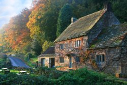 Autumn Cottage Wallpaper