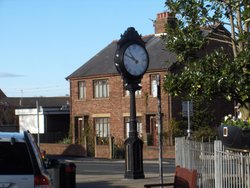 No - it's not the Trumpton clock (that's further along...) Freckleton village centre.