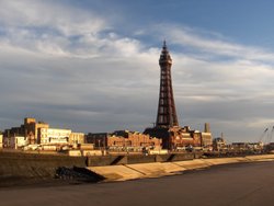 Blackpool - The Tower from the North Pier - a beautiful November afternoon. Wallpaper