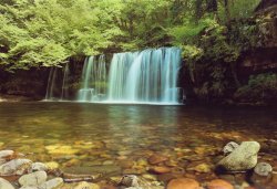 Waterfall copper coloured stream