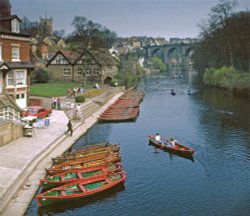 Boating on the River Nidd at Knaresborough, North Yorkshire