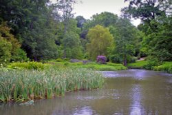 Lake and Gardens at Ightham Mote Wallpaper