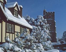 Snow on St. Margarets, Rainham, Kent