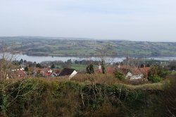 Blagdon village and lake Wallpaper