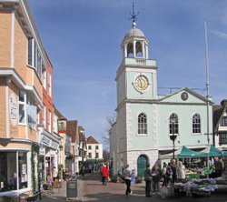 The Guildhall, Faversham, Kent on market day Wallpaper