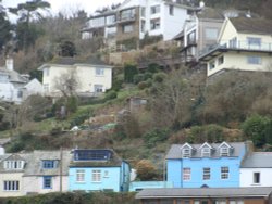 Hillside houses overlooking the harbour Wallpaper