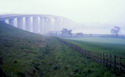 Fog on the river. Wallpaper