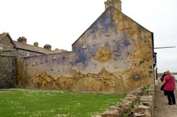 Map of St Michaels on a house wall. Wallpaper