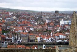 Downtown Whitby from the Abbey grounds Wallpaper