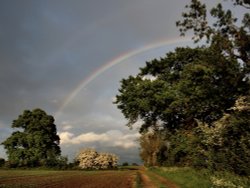 Faint double rainbow near Middle Claydon, Bucks