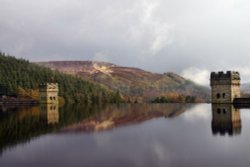 Derwent  Reservoir Derbyshire on a stormy day Wallpaper