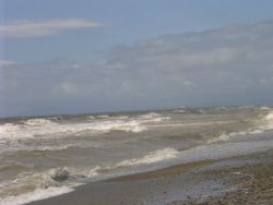 A 'breezy' day on Cleveleys beach Wallpaper