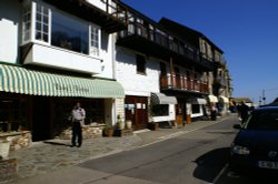 Shops on the harbour front. Wallpaper