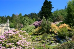 The House and gardens at Cragside. Wallpaper