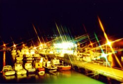 Bridlington Harbour at night Wallpaper