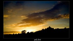 Poole, Dorset. Sunset over sand dunes Wallpaper