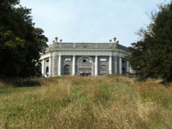 Dashwood Mausoleum and the Church of St Lawrence and Golden Ball Wallpaper