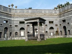 Dashwood Mausoleum and the Church of St Lawrence and Golden Ball Wallpaper