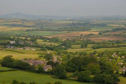 Uploders Village and Dorset Countryside looking from Local A35 Dorset Bypass Road - June 2009 Wallpaper