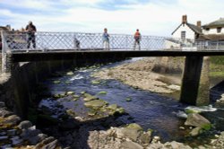 The footbridge to a pub. Wallpaper