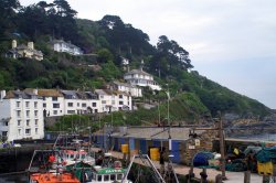 Houses with a sea view. Wallpaper