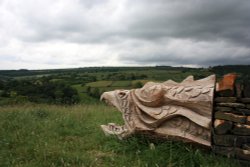 The Wantley Dragon watches over the valley