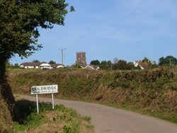 Distant shot of Coldridge Village Wallpaper