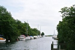 Boats on the River Stour, Christchurch Wallpaper