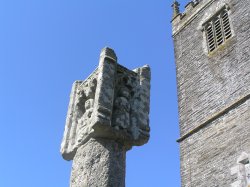 Medieval cross at Lanteglos Church Wallpaper