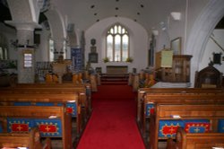 Looking down the aisle. Wallpaper