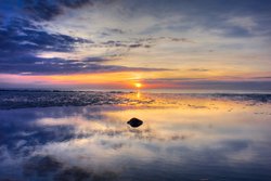 Hunstanton beach at sunset