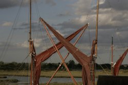 Barges on river Blackwater, Maldon, Essex Wallpaper