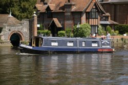 Barge on the River Thames Wallpaper