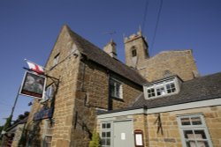 Village Church and pub Wallpaper