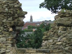 St Giles Church from the top of the Keep Wallpaper