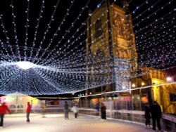 Ice skating rink outside The Forum, Norwich Wallpaper