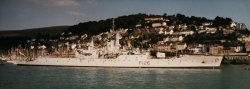 HMS Plymouth on the Dart in 1987 Wallpaper