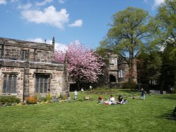 Holy Trinity Church and Skipton Castle. Wallpaper