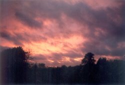 Fiery Sunset over Faygate, West Sussex Wallpaper