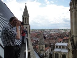 Taking pictures from the gutter at York Minster Wallpaper