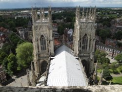 Looking down on York from the central tower Wallpaper