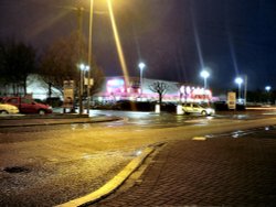 Night time view of Queens Road Beeston, Nottingham Wallpaper